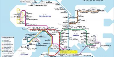 Metro kaart van Hong Kong