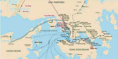 Hong Kong ferry routes kaart