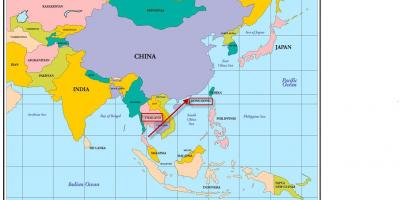 Hong Kong in kaart van azië