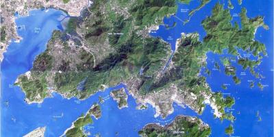 Satelliet kaart van Hong Kong