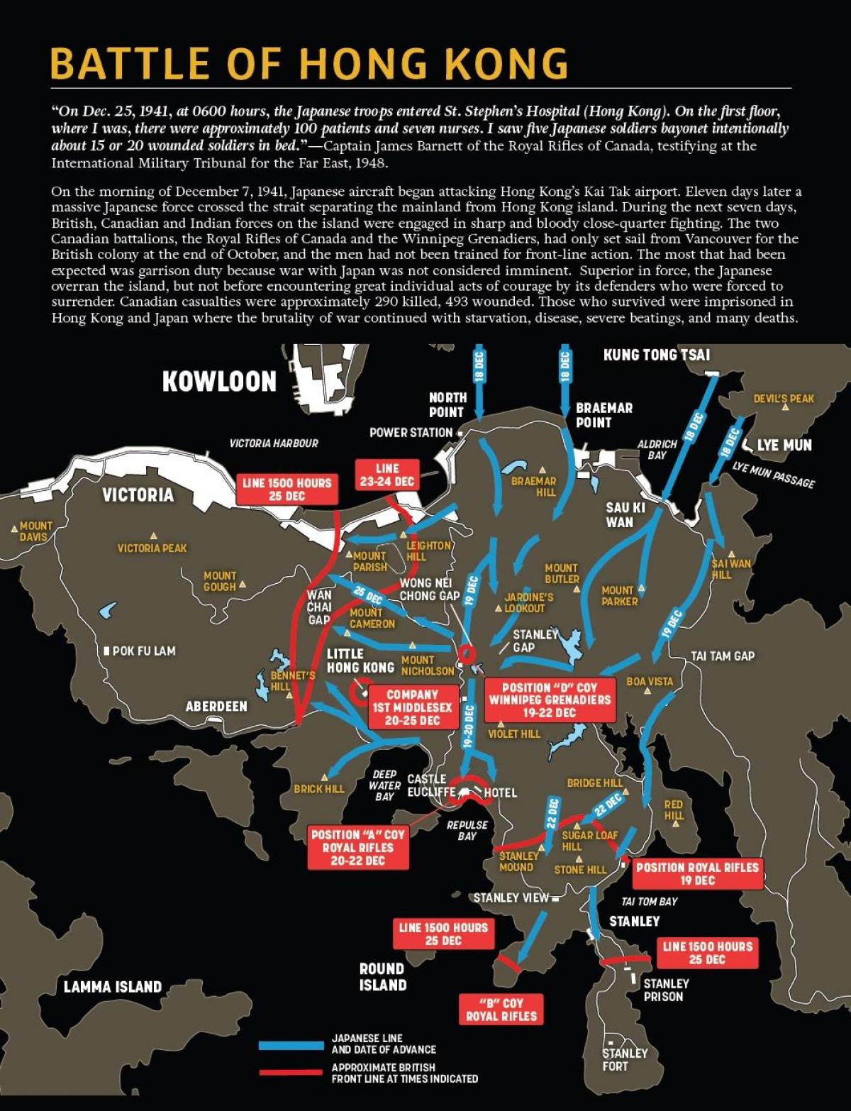 kaart van de slag van Hong Kong