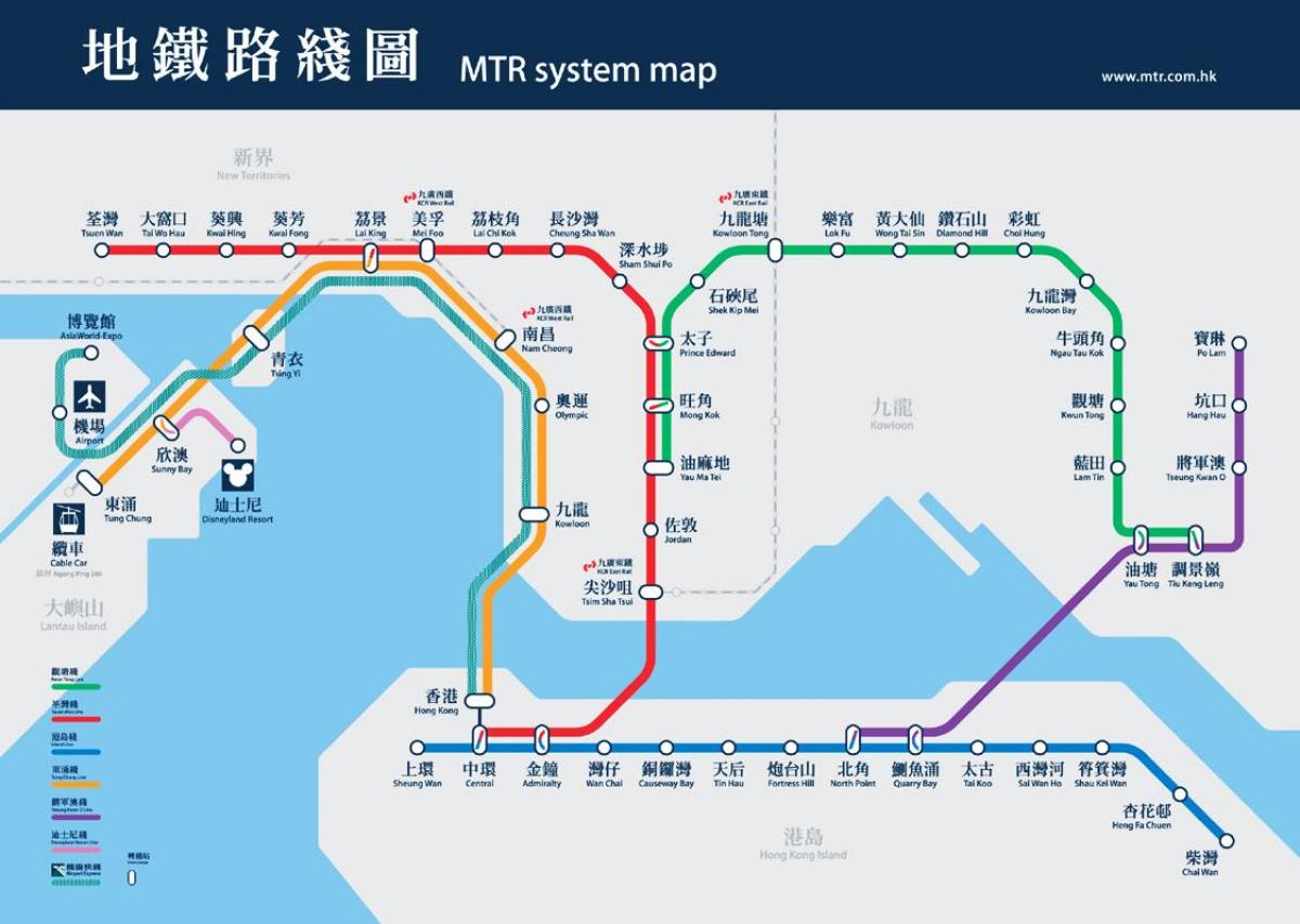 MTR-station causeway bay kaart