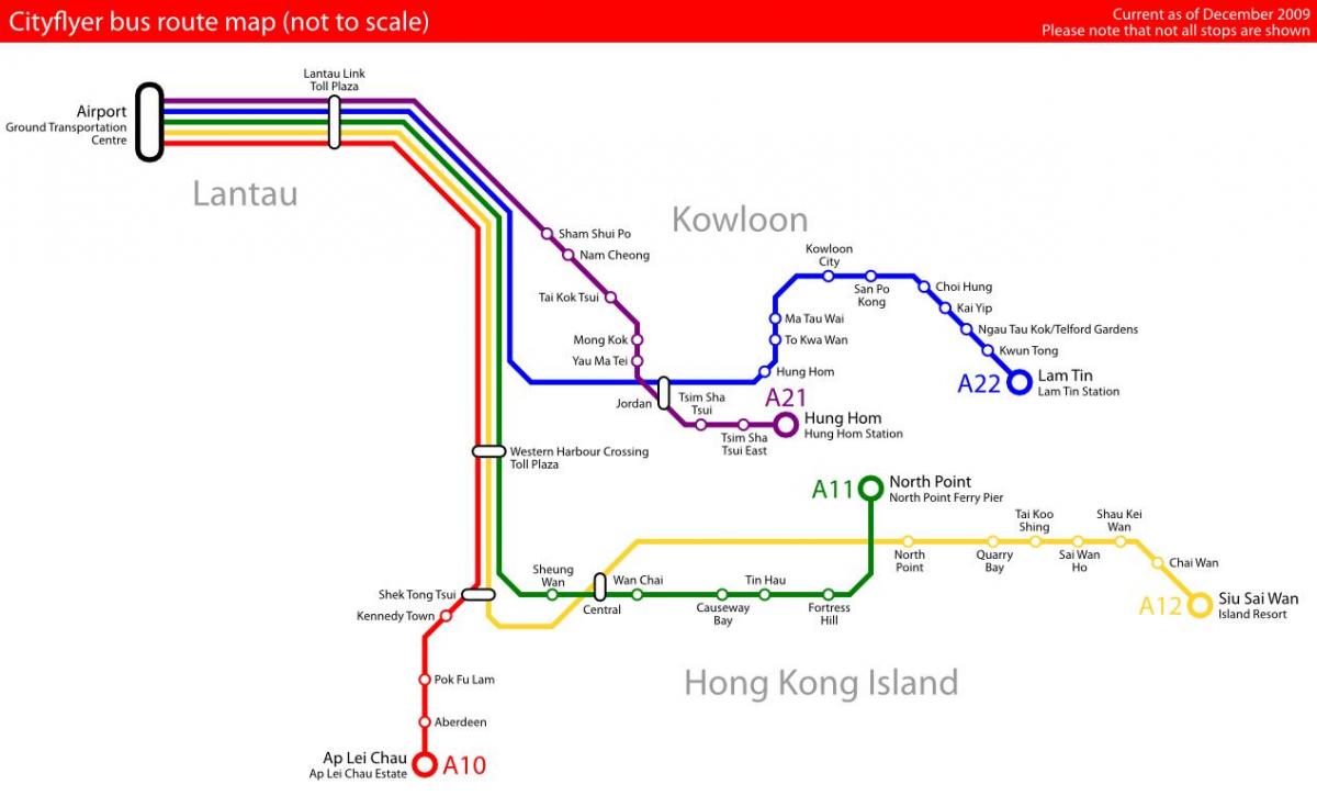 Hong Kong bus route kaart