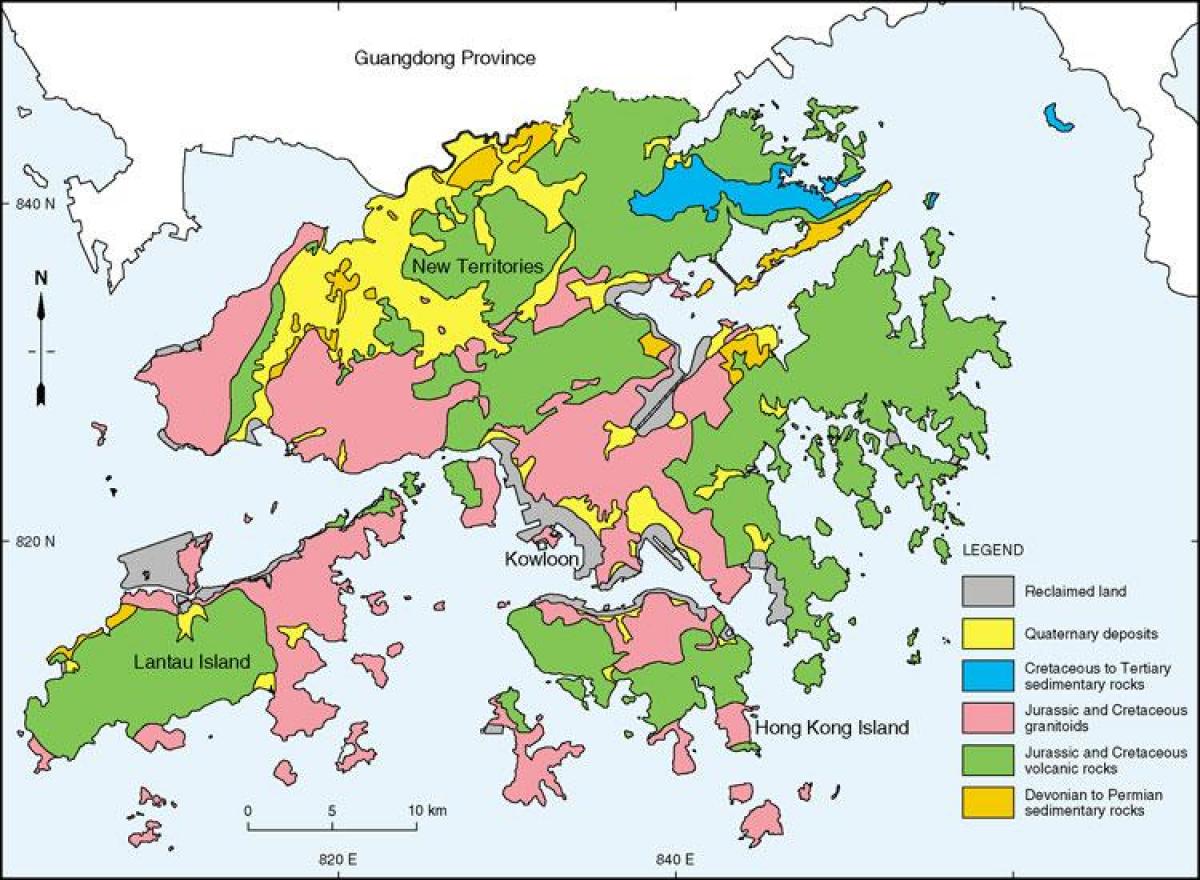 geologische kaart van Hong Kong