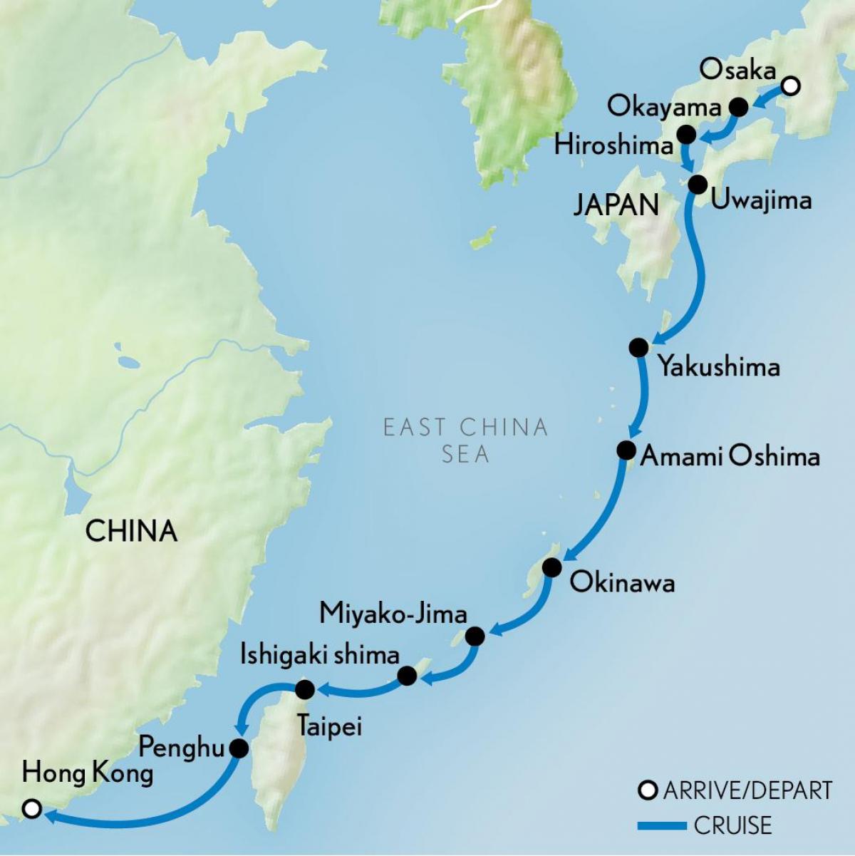 kaart van Hong Kong en japan