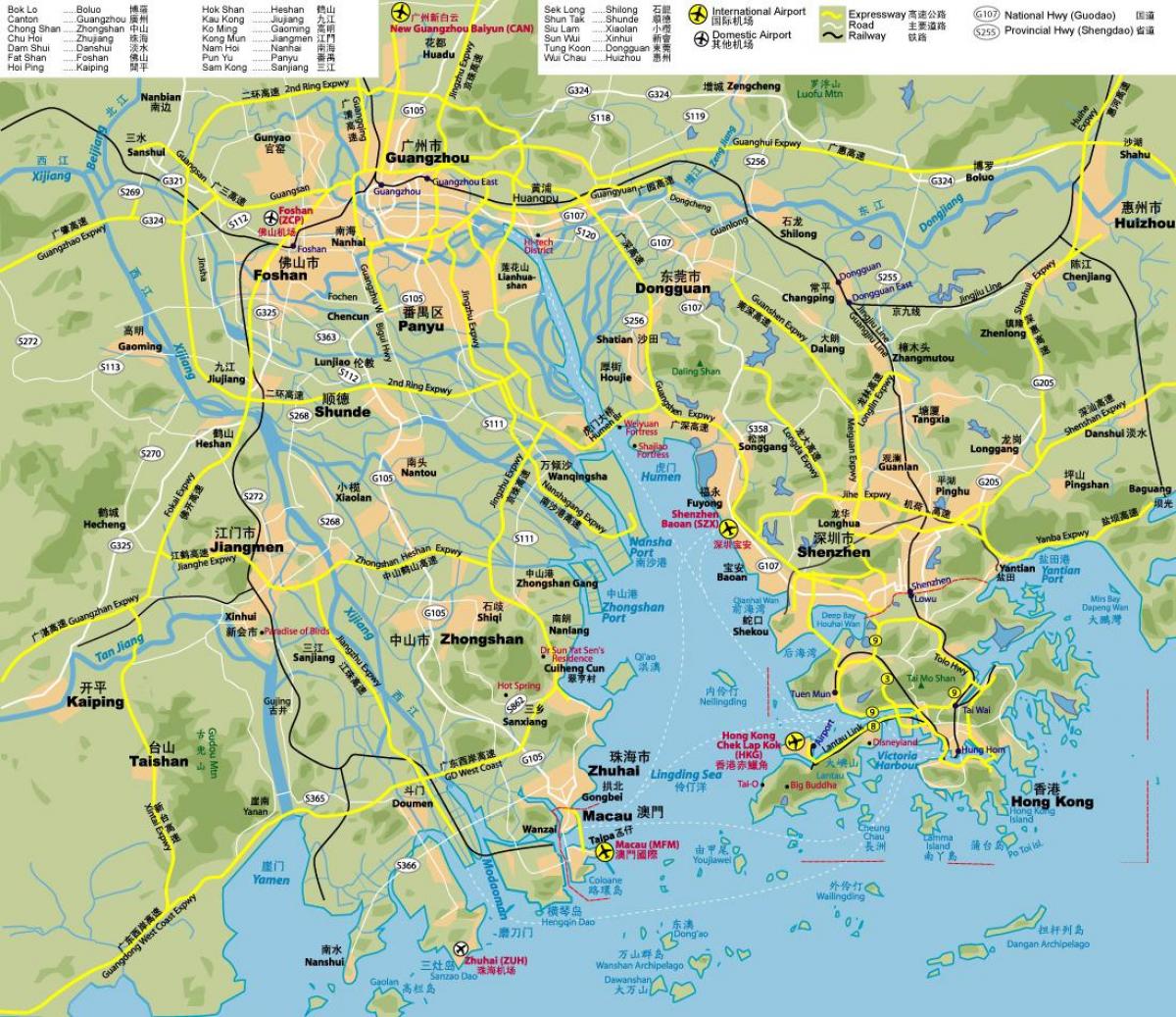 wegenkaart van Hong Kong
