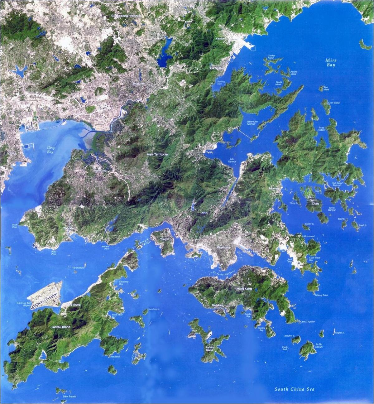 satelliet kaart van Hong Kong