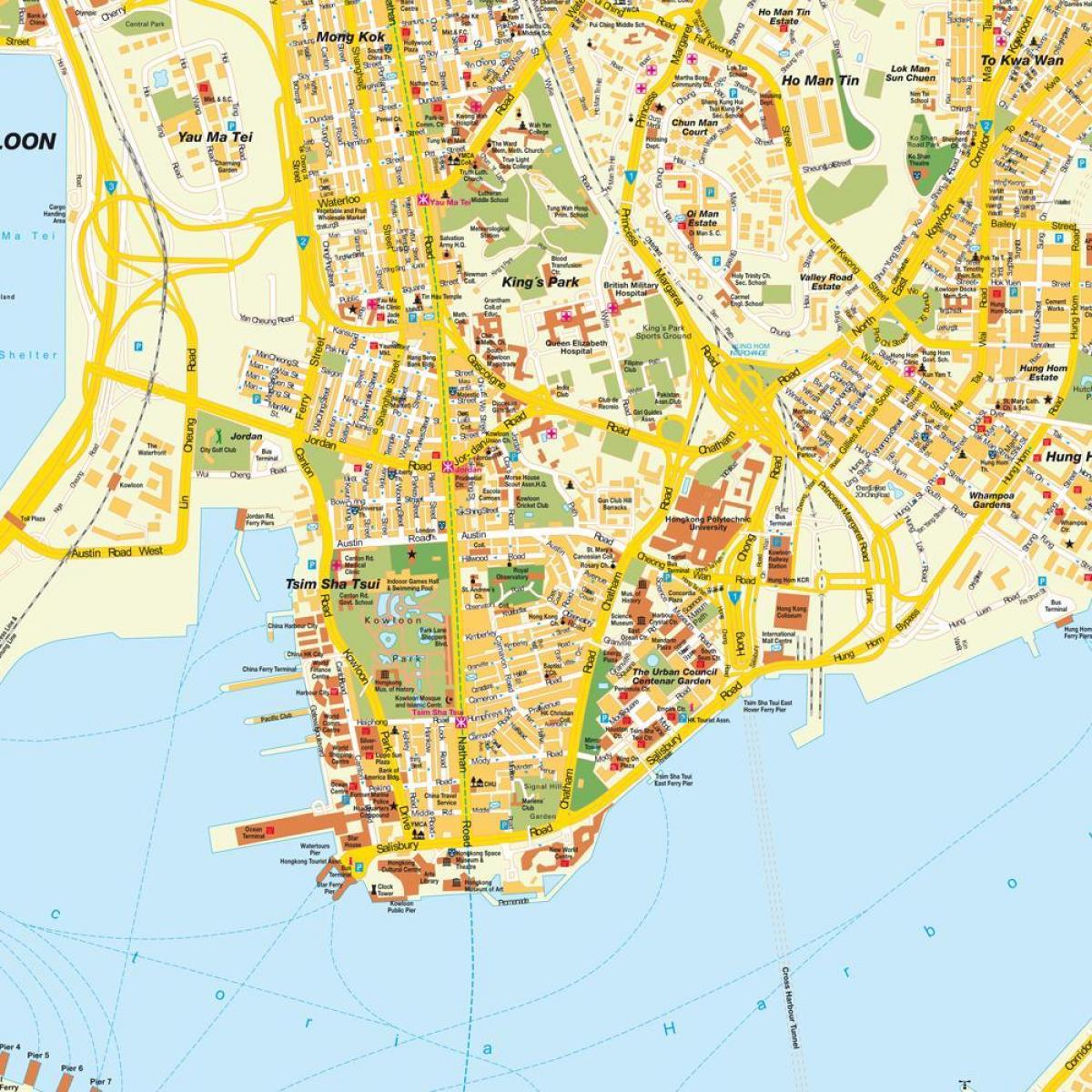 plattegrond van Hong Kong