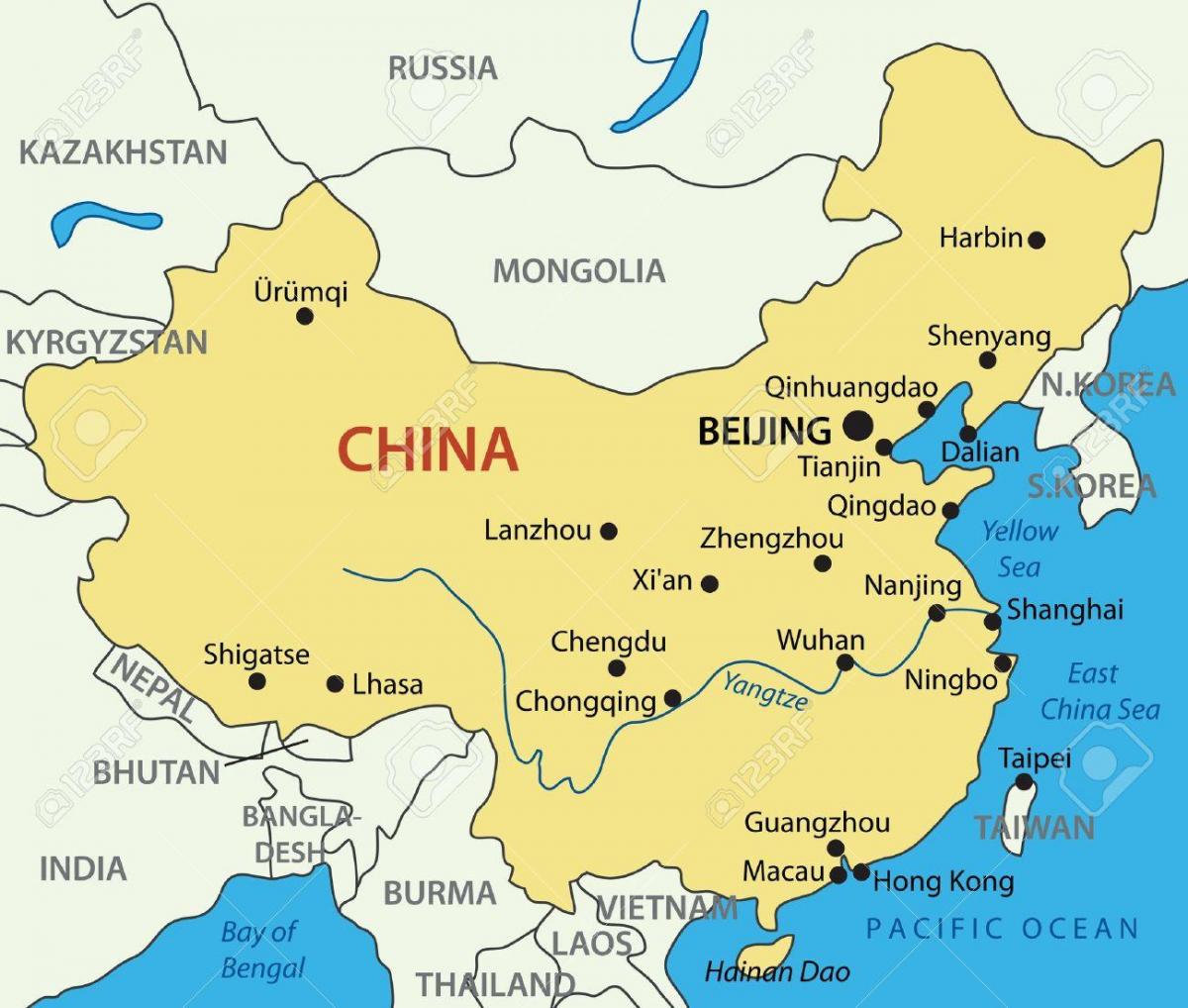 kaart van Taiwan en Hong Kong