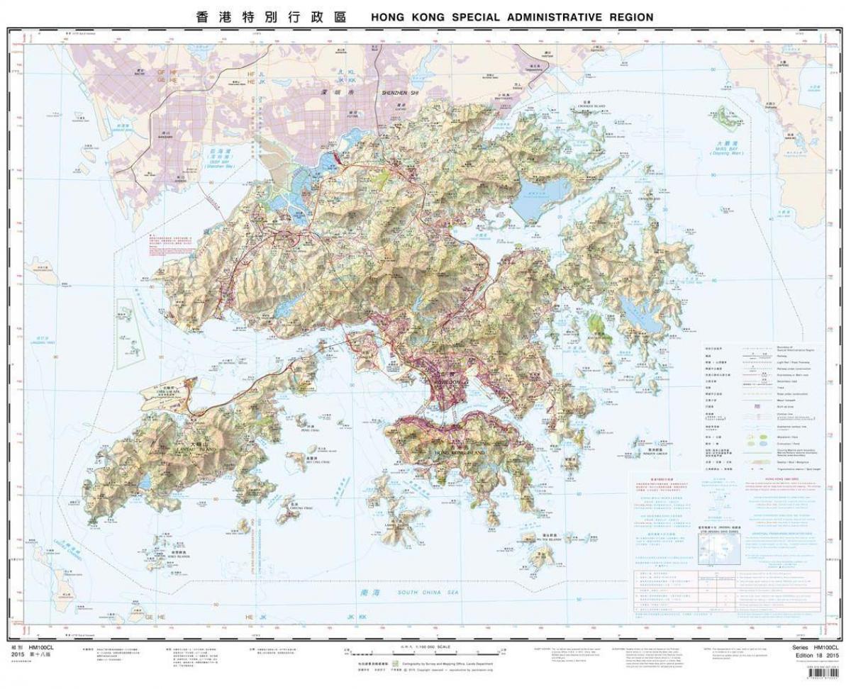 topografische kaart van Hong Kong
