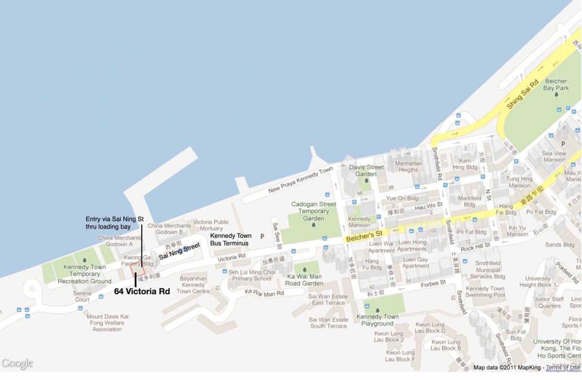 MTR Kennedy town station kaart