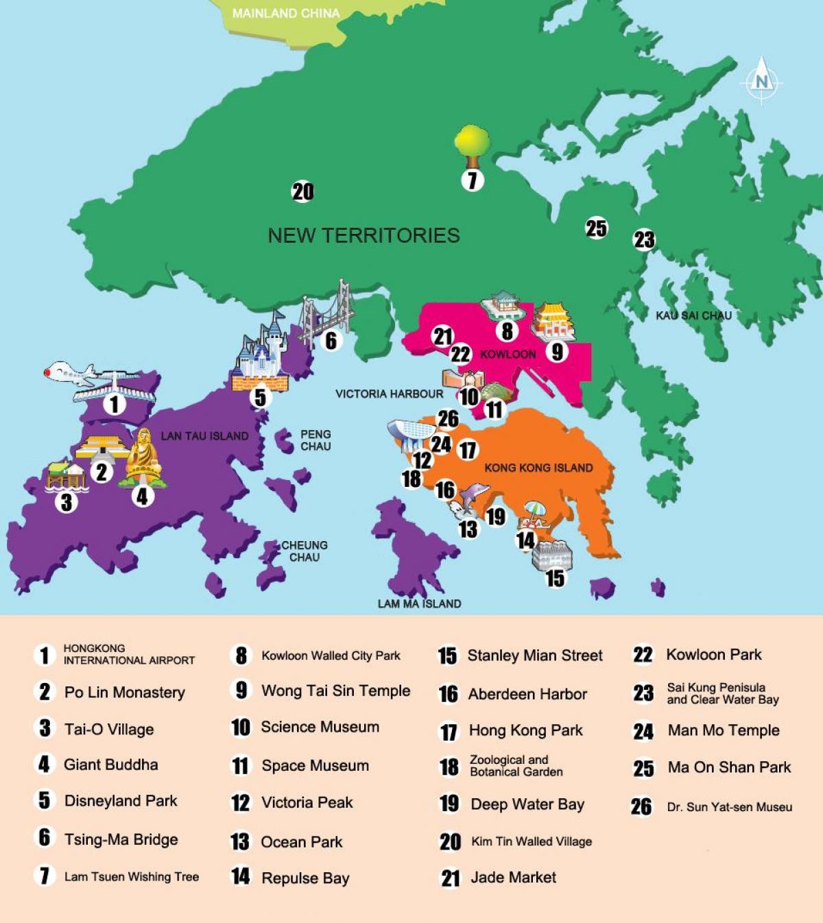 kaart van new territories van Hong Kong