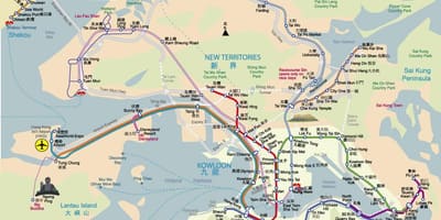 Hong Kong wandeling kaart