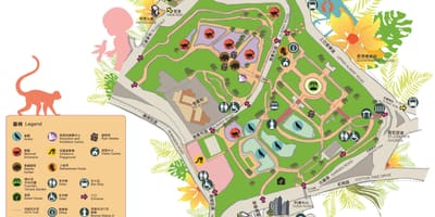Kaart van Hong Kong zoölogische en botanische tuinen